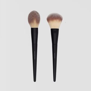 Black Makeup Brushes with Fluffy Bristles for Face